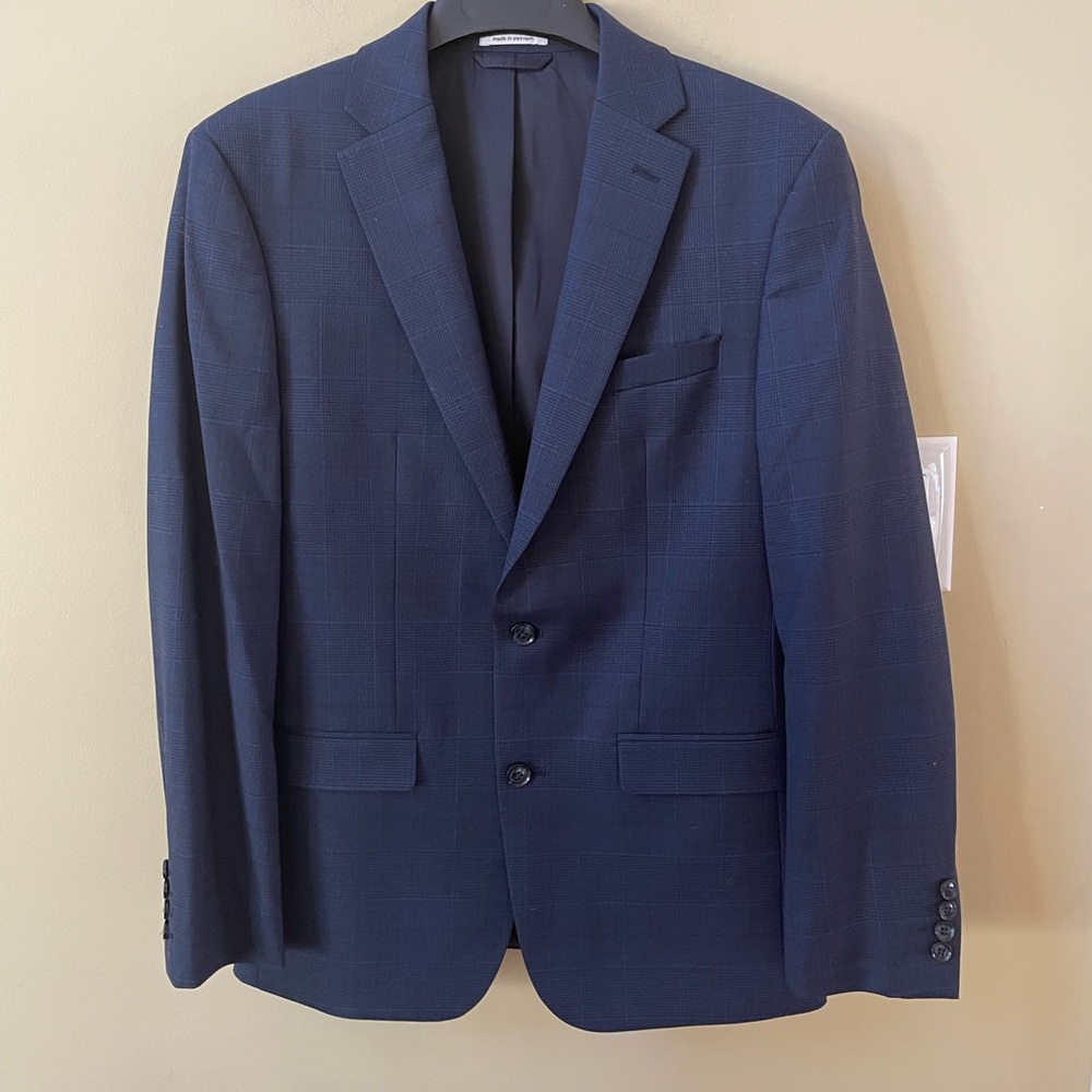 Bar III mens slim fit windowpane knit blazer